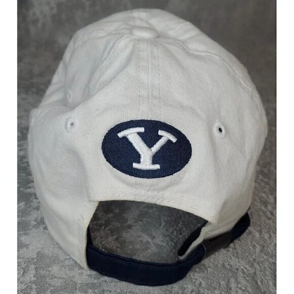 SOLD! NOT AVAIL! Brigham Young Cougars Strapback Dad Hat White Relaxfit RARE cap - Picture 5 of 11